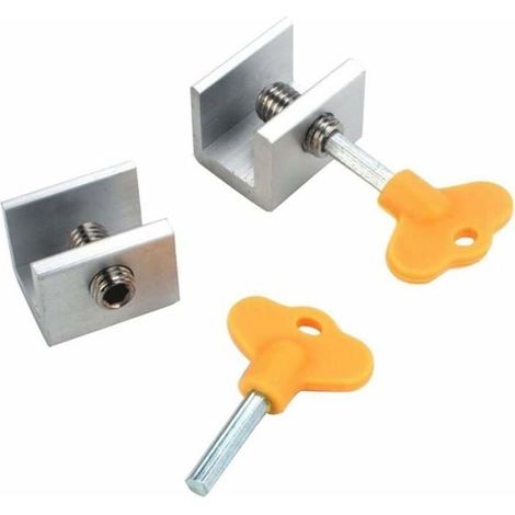Serrure Fenêtre Coulissante - Verrou Réglable À Clé - Aluminium Épaissi - Pour Rails Latéraux - Lot De 4 (1/4)