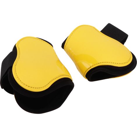 Guêtres pour tendons de cheval, lot de 4, protections confortables et réglables pour le saut d'obstacles, jaunes, lot de 2, pour les membres postérieurs (M) (1/5)