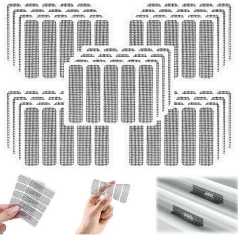 BUNTHAUS 40 Pièce Patchs de Reparation Moustiquaire, Kit Moustiquaire Fenetre, Patchs D'écran de Fenêtre, Anti-Moustiques et Insectes, Auto-adhésive Patchs de Réparation de Mur-Gris (1/4)