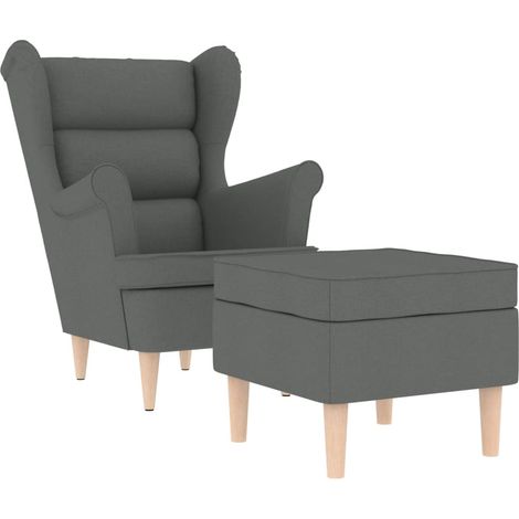 Maison Exclusive - Fauteuil avec repose-pied Gris foncé Tissu