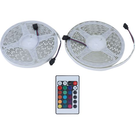 Bande lumineuse étanche à 600 LED, contrôle par application Bluetooth, lumière à changement de couleur pour la décoration extérieure (1/5)