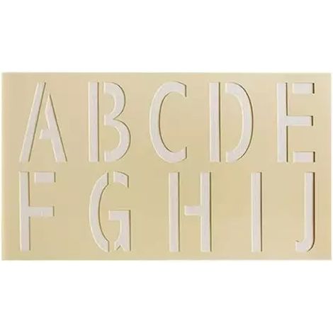 POCHOIR SOPPEC LETTRE A À J EN PVC 1MM D'ÉPAISSEUR RÉUTILISABLE -451723