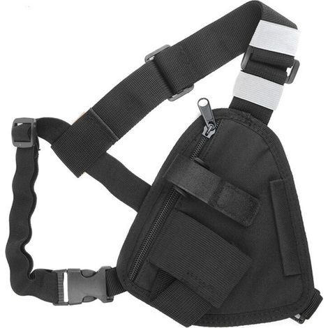 Chest Harnais pour Radio Gilet Portable Sac Poitrine Noir avec Sangle Réglable Compatible avec Motorola talkie Walkie Baofeng Léger et Durable Idéal pour les Activités en Plein Air (1/2)