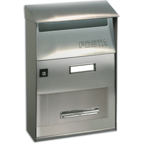 CASSETTA POSTALE ALUBOX FT INOX LISCIO 22X11X32,5CM