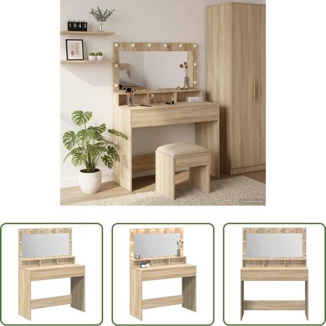 Holzwerkstoff - Schminktisch Sonoma-Eiche 100 x 41 x 135 cm Holzwerkstoff (1/5)