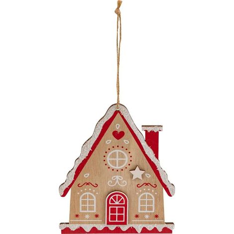 Sujet de Noël Maison "Biscuit" 14cm Beige