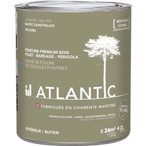 Peinture bois extérieurs - RAL 7034 mastic Saint palais - 2L - ATLANTIC (1/3)