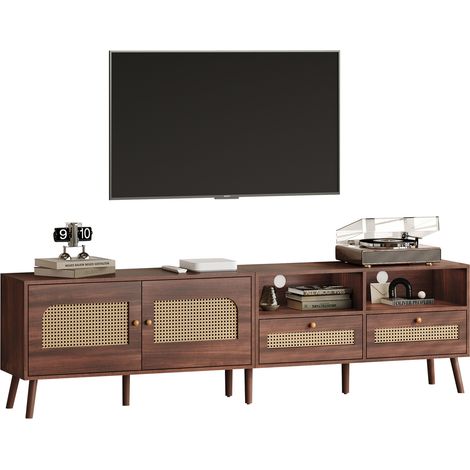 CHICFURN Mobile TV 200 x 37 x 49,5 cm in truciolato marrone per TV fino a 80 pollici (1/5)