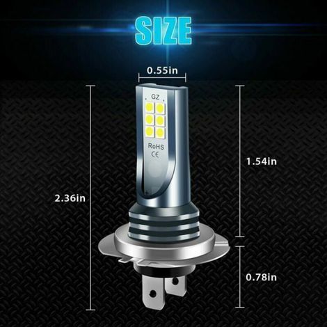 2x Ampoule LED H7,6000K Blanc,110W 4800lm,Alliage aluminium,Véhicule 9V-30V (1/5)