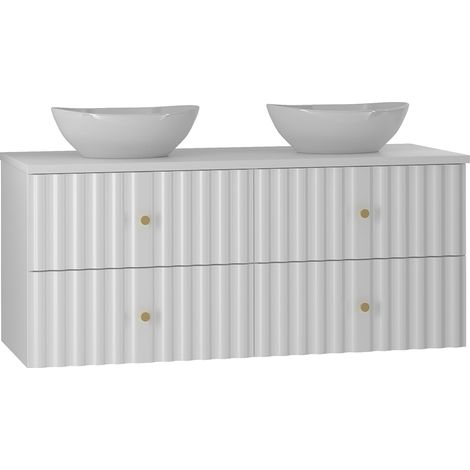 Mobile bagno doppio lavabo Izae bianco 120cm