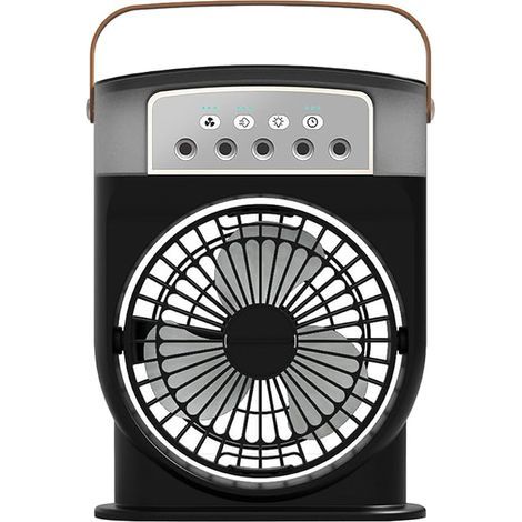 Climatiseur portable silencieux 4-en-1 - ventilateur avec humidificateur, climatiseur mobile sans émissions, avec minuterie, trois vitesses et fonction air frais (noir) (1/5)