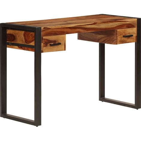 vidaXL Escritorio con 2 cajones madera maciza de acacia 110x50x77 cm (1/5)