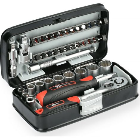 Coffret de douilles 1 4 compact 38 pièces HANGER 251005 (1/3)