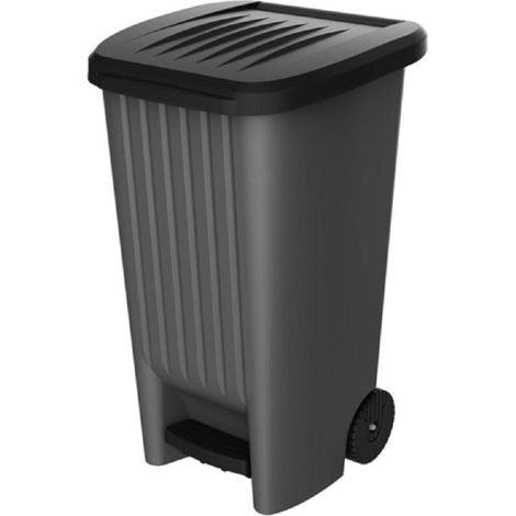 EDA cubo basura ruedas pedal 90 l 50x49x84 cm , Cubo basura ruedas pedal 90 litros 50 x 49 x 84 cmFabricado en plástico de alta calidadTapa en tres posiciones para mejor ap
