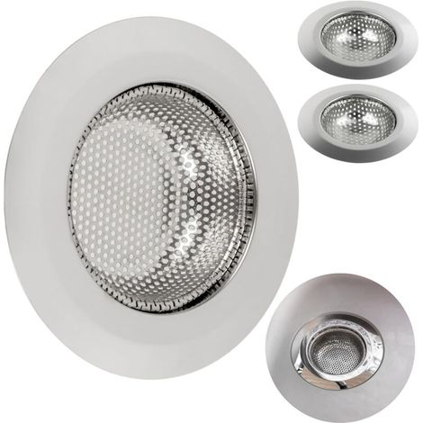 Drain strainer, set of 3, Ø 115 mm, suitable for drains with an internal diameter of 74 mm, protrudes 25 mm into the spout, drain grates (1/5)