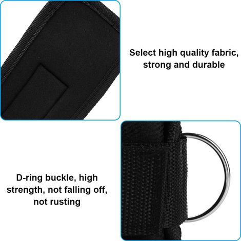 Sangle de cheville, sangle de musculation des jambes, anneau de pied pour le fitness (noir) (1/5)