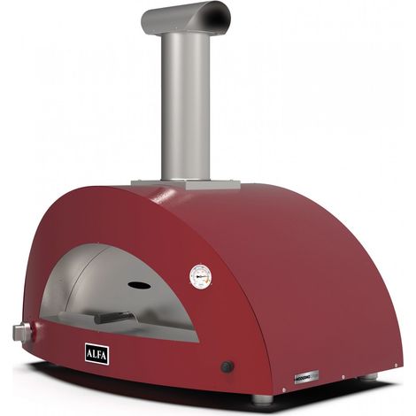 Alfa Forni Moderno 3 Pizze Hybrid Antik Rot