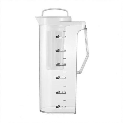 Wasserkaraffe mit großem Fassungsvermögen (2,2 l), ideal für den Kühlschrank, geeignet für kalte Getränke, perfekt für Eistee, Fruchtsäfte und andere Getränke. (1/5)