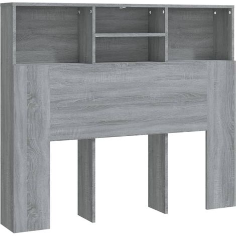 Testiera con accessorio letto contenitore ripiano comodino 120 x 19 x 103,5 cm MDF grigio TDL0200011