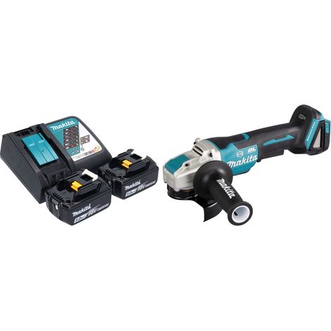 Makita DGA 520 RTX1 Akku Winkelschleifer 18 V 125 mm X-LOCK Brushless + 2x Akku 5,0 Ah + Ladegerät