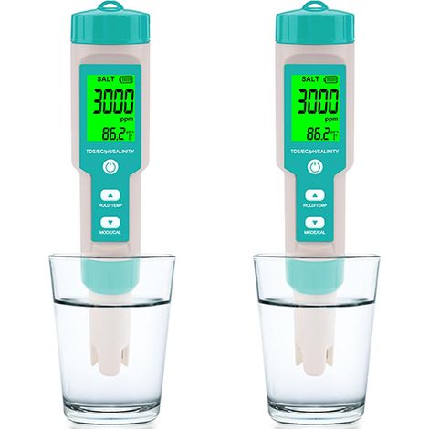 Testeur de sel piscine - multifonctionnel en salinité pH TDS d'ORP d'EC et température test 2 7 1 (1/5)