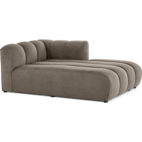 Debbie - module d'assise méridienne droit en tissu texturé - taupe (1/5)