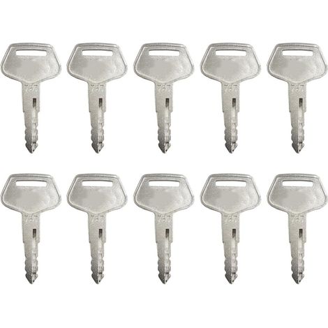 Lot de 10 clés de démarrage de Rechange 787 pour pelles Komatsu et engins de Chantier, Porte-clés Universel en métal argenté (1/5)