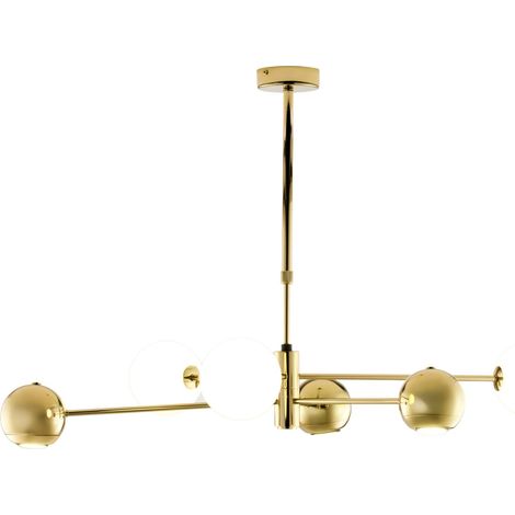 Lampadario MOKA moderno oro/bianco 6 luci G9+GU10 Jupiter (1/5)