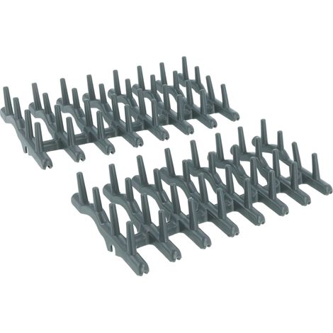 vhbw 2x Rangement de parnier supérieur compatible avec John Lewis JLDWW1327 lave-vaisselle - caoutchouc, gris foncé (1/4)