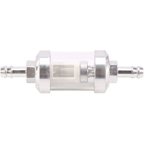 Filtro carburante universale per motori a benzina, vetro cromato, XU, 5/16 pollici, 8 mm, argento per motociclette - (1/4)