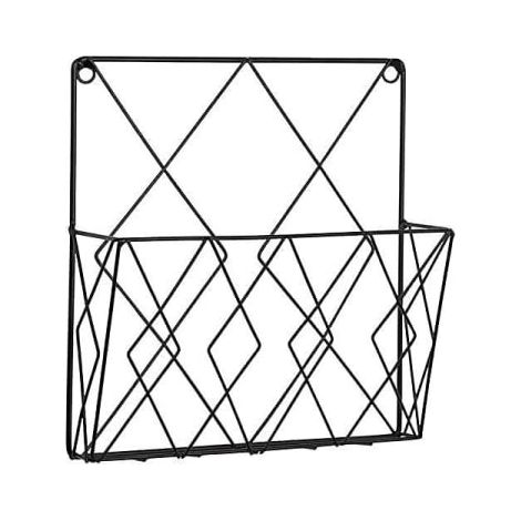 Support mural pour magazines, étagère à journaux, rangement suspendu en métal noir, porte-revues compact, bibliothèque verticale, lot de 1 (1/5)