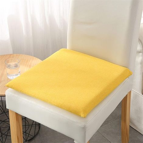 Lot de 2 Coussins 40x40 cm – Coussin de Chaise d'extérieur et d'intérieur 40x40 cm, Coussin Souple pour Les chaises de Jardin, tampon de coton de 4 cm - jaune (1/5)