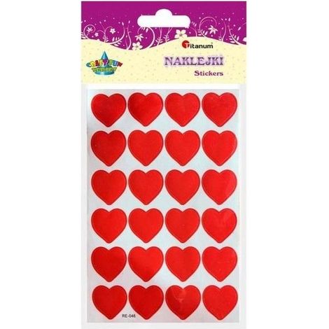 Adesivi a forma di cuore in carta, 16x18 mm, rossi, 240 pezzi
