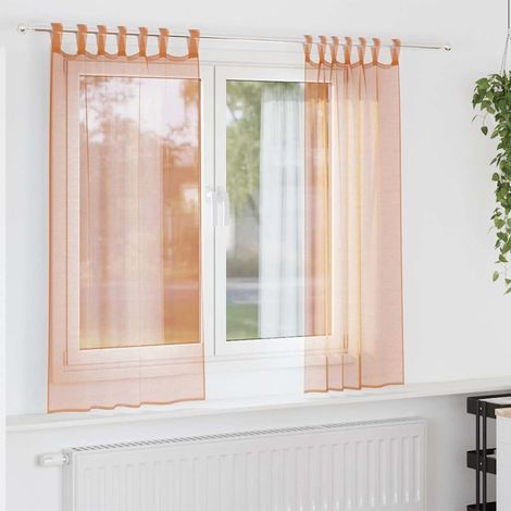 Voile Vorhänge mit Schlaufen 2 Stk. Terrakottarot 140x175 cm