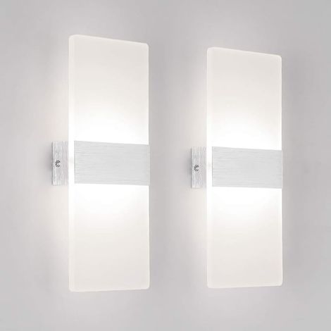 2 Pack Applique Murale Interieur 12W LED Lampe Murale Designe Créatif Décoratif Pour Chambre Couloir Salon Hôtel Salle Blanc Naturel 4000K (1/5)