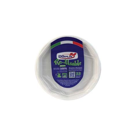 PIATTI FONDI OTTAGONALI REUSE BIANCHI CONFEZIONE PZ.25- - ø mm.220 - 24 confezione DOPLA
