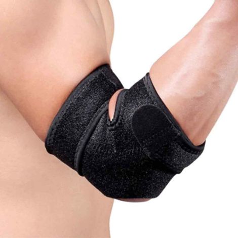1 Support coude, Néoprène, Réglable, Noir, Taille universelle, Sport, Récupération (1/5)