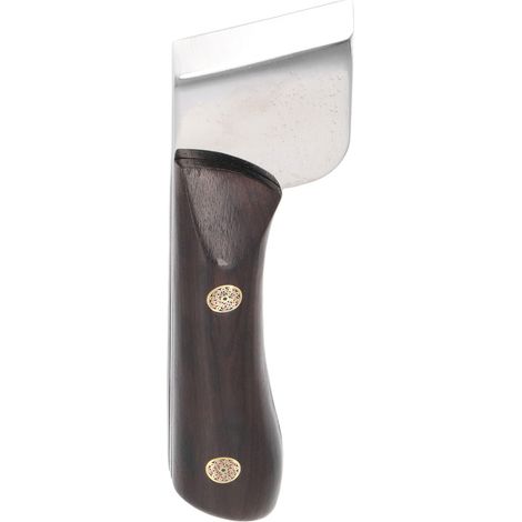 Couteau à refendre cuir en acier rapide, manche en bois de santal ergonomique, pour découpe artisanale de précision et ébarbage. (1/5)