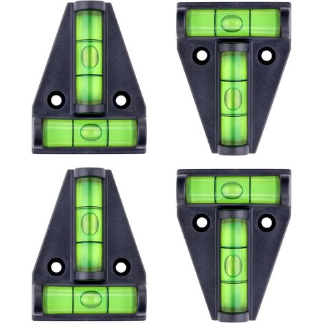Lntyq Lot de 4 petits niveaux à bulle, mini niveau à bulle, pièces et accessoires de camping-car, kit de niveau à bulle, accessoires de camping-car, gadgets de camping-car, rampe de nivellement de
