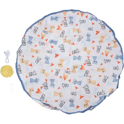 Tapis de Jeu pour Chat - Modèle Rotatif 360° - Polyester Ø69cm avec Balle Interactive et Cache-Cache Intégré (1/5)