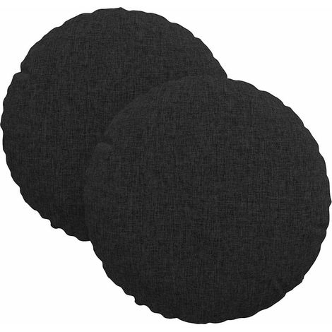 Maison Exclusive - Sitzkissen 2 pcs Schwarz Ø30 x 13 cm Stoff