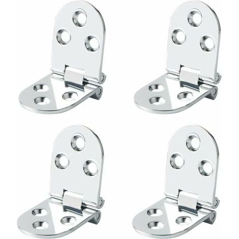 Bisagras para mesa plegable, conector plegable, herraje para muebles, acero inoxidable, plegable 180 grados, grosor de 2,5 mm, acabado cromado, 4 unidades (1/4)