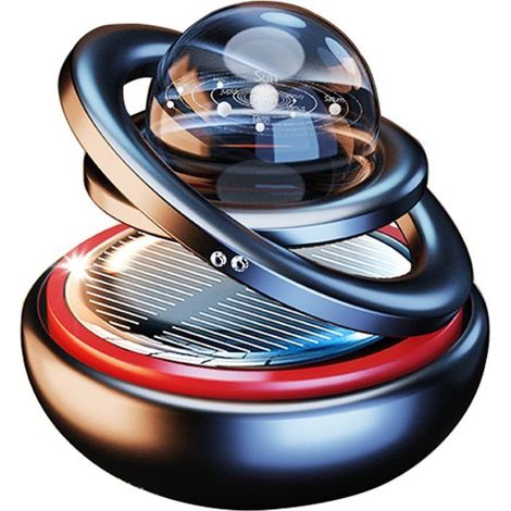 1 Diffuseur parfum voiture solaire, rotation automatique, huile essentielle, design compact, pour intérieur véhicule