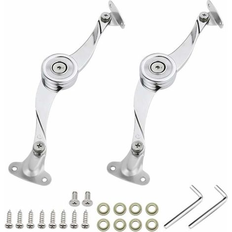 Lot de 2 charnières de levage réglables pour portes de placards, étagères et coffres à jouets (1/4)