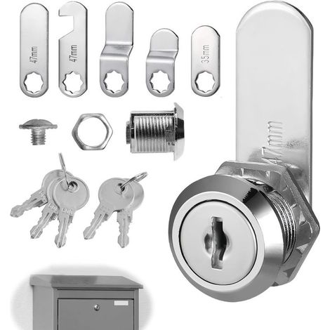 keys, 5 different types of locks, 16 mm lock, suitable for lever locks for mailboxes and cabinets (1/5)