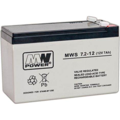 MWS 7.2-12: Batería VRLA AGM de 12 V/7,2 Ah