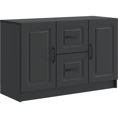 vidaXL  Sideboard  with Drawer Black 89 x 34.5 x 57 cm Engineered Wood