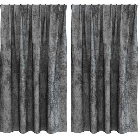 Rideaux en velours 2 pcs Gris 140 x 140 cm Velours (1/5)