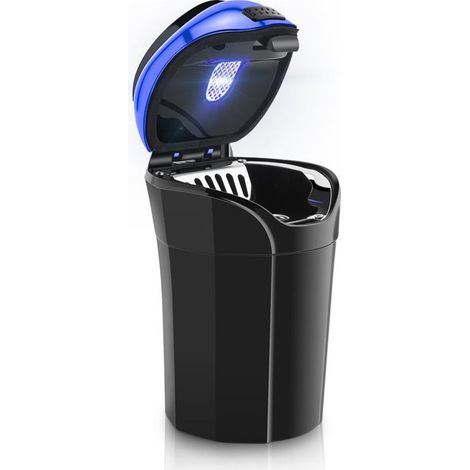 Cendrier de voiture amovible et rechargeable en acier inoxydable, bleu (1/5)