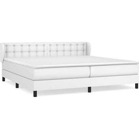 Maison Exclusive - Giroletto a Molle con Materasso Bianco 200x200cm in Similpelle (1/5)